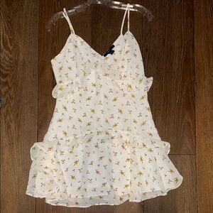 Forever 21 White Floral Print Dress